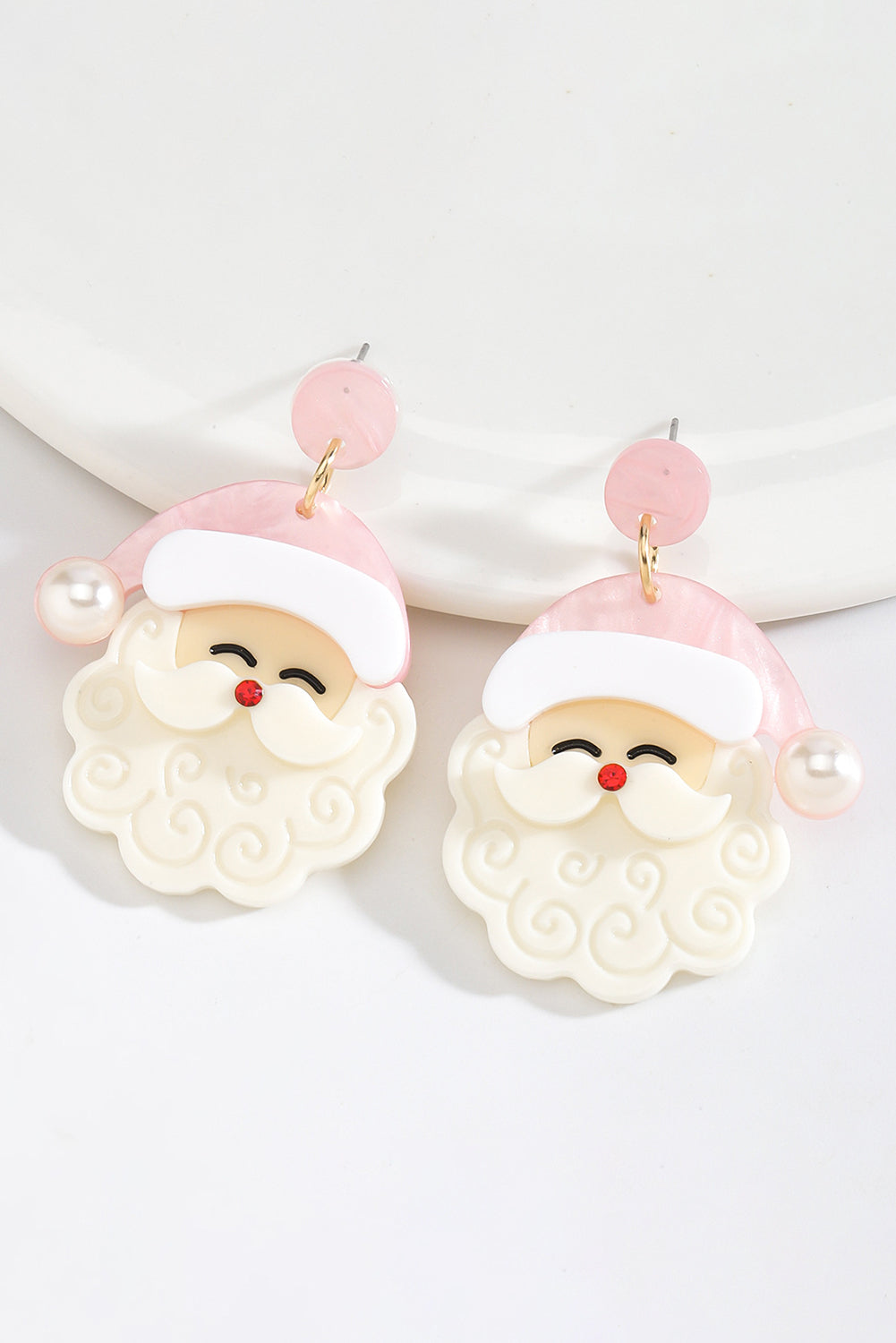 Aveuri-Black Friday Cyber ??Monday Christmas White Bright Pearl Decor Cute Father Christmas Earrings