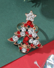 Aveuri-Black Friday Cyber ??Monday Christmas gifts1pc Christmas Tree Shaped Rhinestone Ring