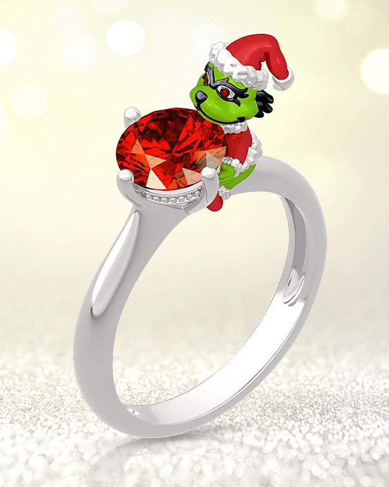 Aveuri-Black Friday Cyber ??Monday Christmas gifts1pc Christmas Graphic Rhinestone Decor Ring