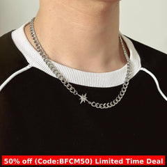 christmas outfit men Christmas gifts idea winter outfits 2024 Manxing Necklace Men's Trendy Light Luxury Niche Hip Hop Style Couple Boys Female Clavicle Chain