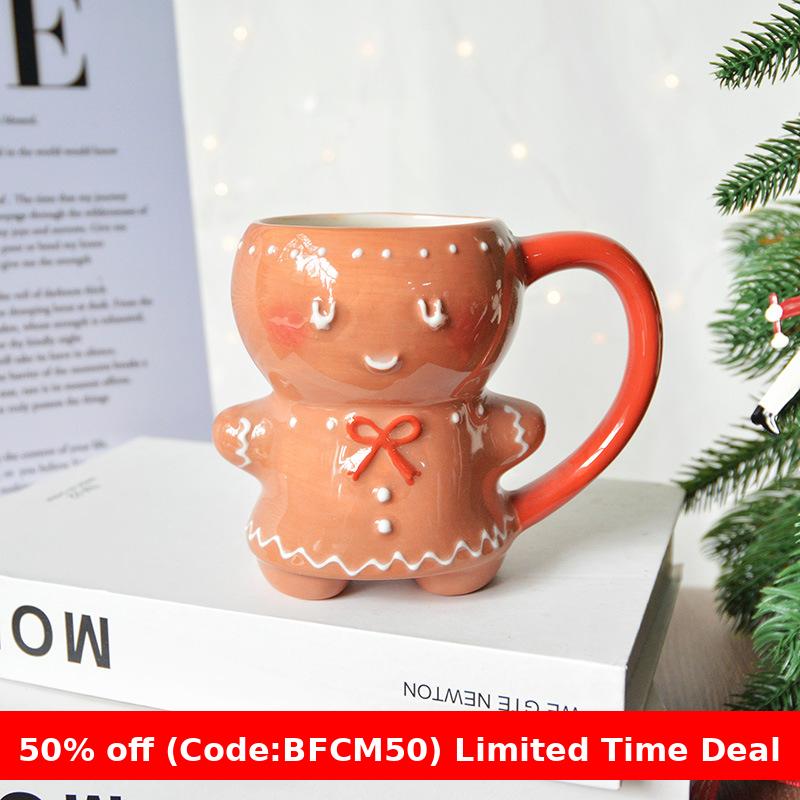 christmas aesthetic Christmas gifts idea Cute Chubby Doodle Ginger Cake Man Mug Couple Drinking Cup Christmas Decorations Gift Cyber Monday 2024