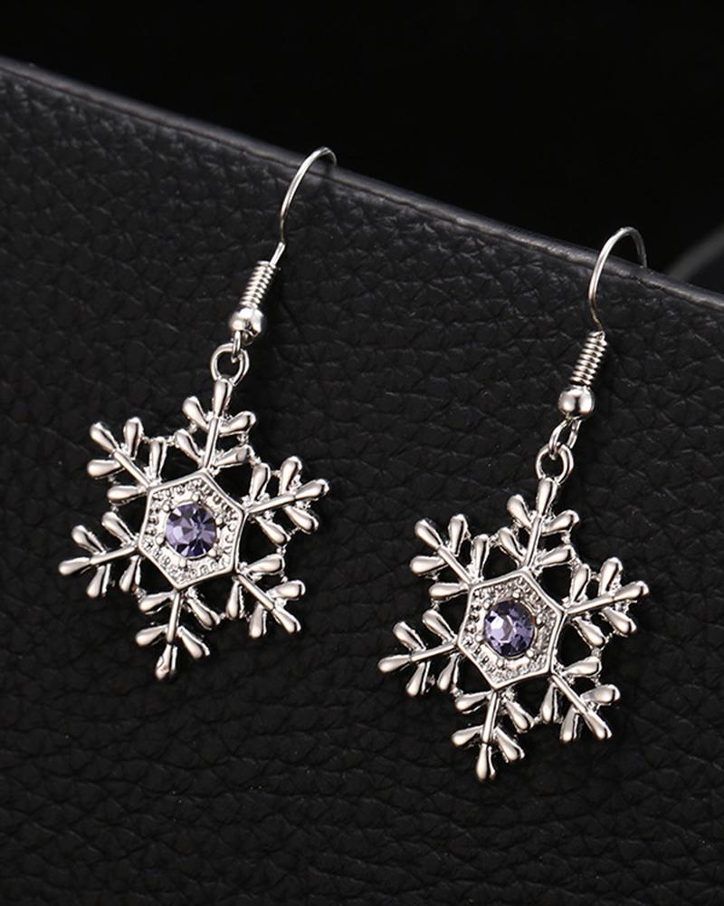 Aveuri-Black Friday Cyber ??Monday Christmas gifts1Pair Christmas Snowflake Shaped Crystal Drop Earrings