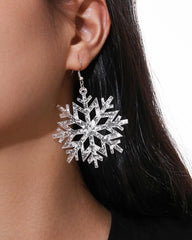 Aveuri-Black Friday Cyber ??Monday Christmas 1Pair Christmas Snowflake Shaped Drop Earrings