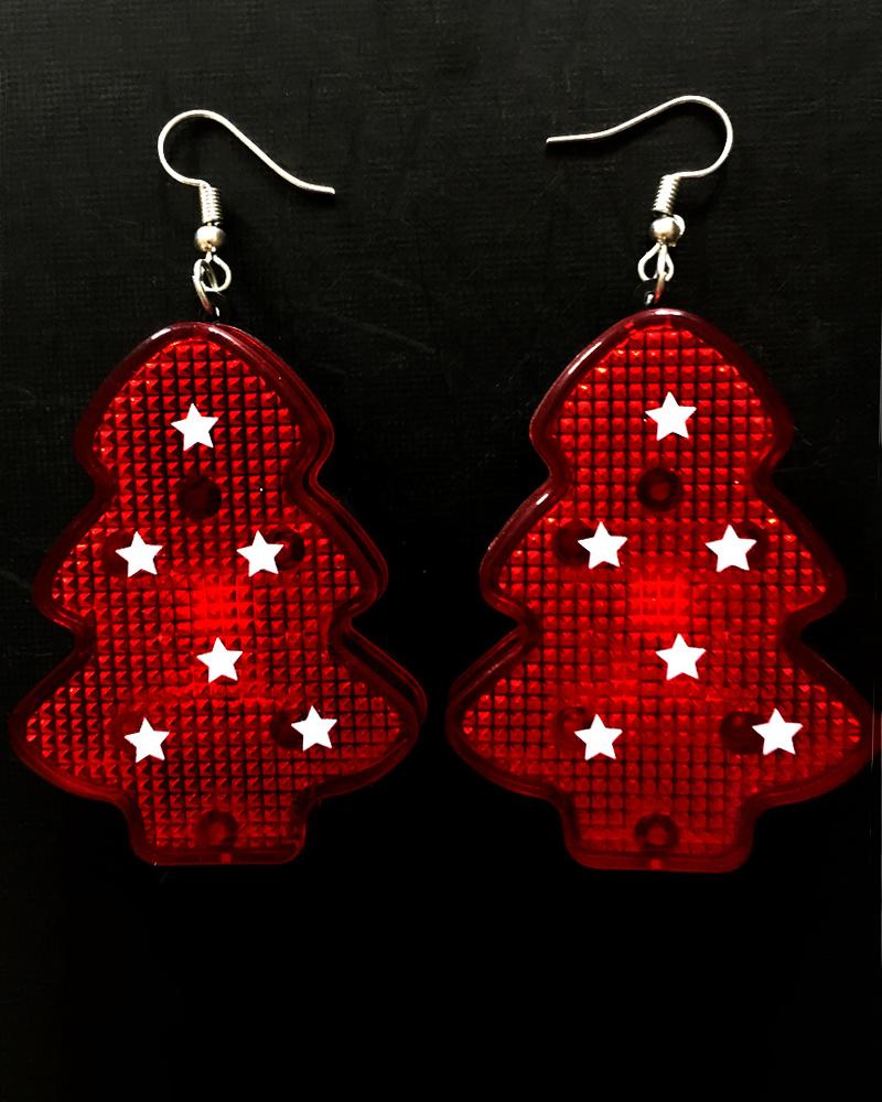 Aveuri-Black Friday Cyber ??Monday Christmas gifts1Pair Christmas Tree Shaped Rhinestone Sequin Drop Earrings