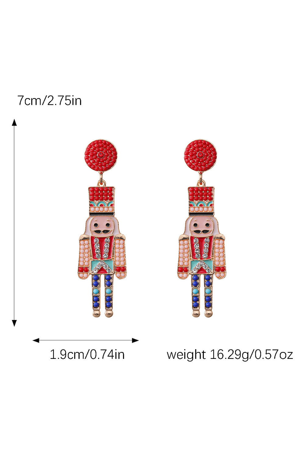 Aveuri-Black Friday Cyber ??Monday Christmas Racing Red Beaded Christmas Nutcracker Earrings