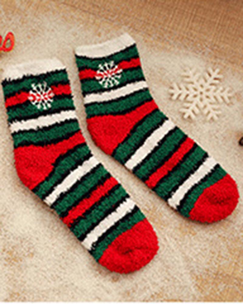 Aveuri-Black Friday Cyber ??Monday Christmas gifts6Pairs Christmas Cartoon Graphic Fuzzy Thermal Socks Set