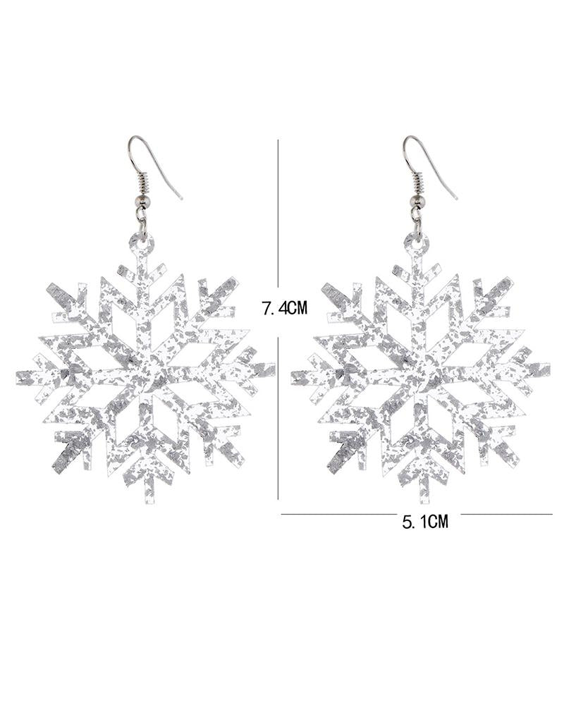 Aveuri-Black Friday Cyber ??Monday Christmas 1Pair Christmas Snowflake Shaped Drop Earrings