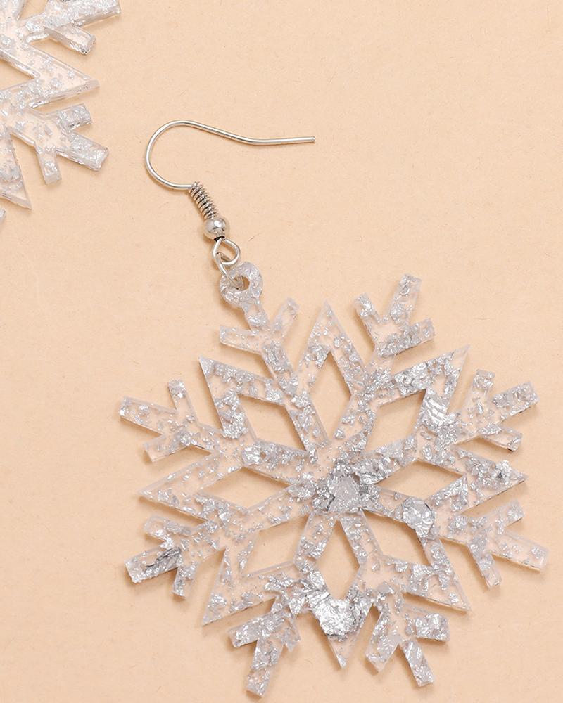 Aveuri-Black Friday Cyber ??Monday Christmas 1Pair Christmas Snowflake Shaped Drop Earrings