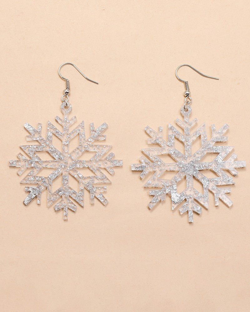 Aveuri-Black Friday Cyber ??Monday Christmas 1Pair Christmas Snowflake Shaped Drop Earrings