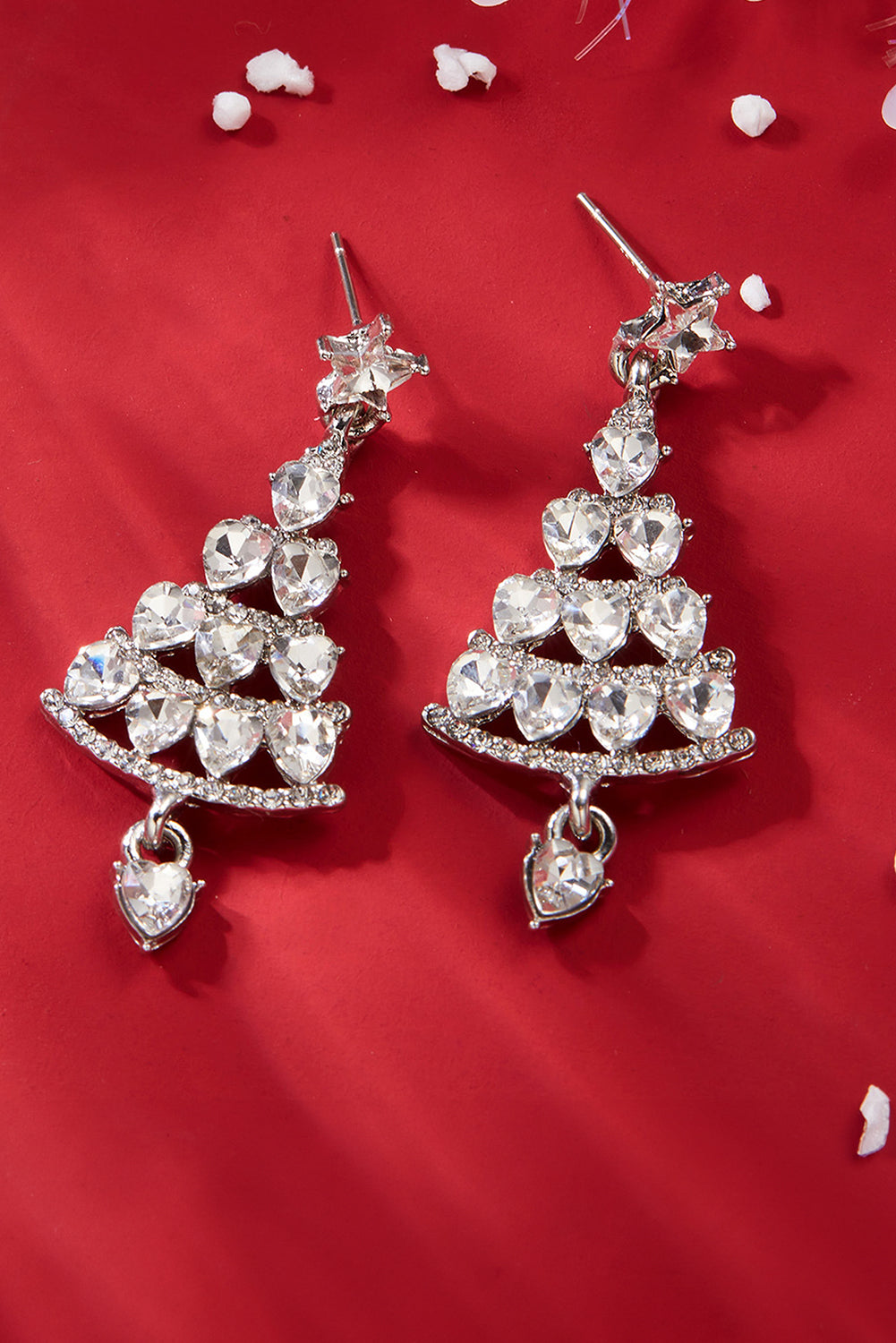 Aveuri-Black Friday Cyber ??Monday Christmas Silvery Diamond Christmas Tree Studded Dangle Earrings