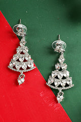 Aveuri-Black Friday Cyber ??Monday Christmas Silvery Diamond Christmas Tree Studded Dangle Earrings