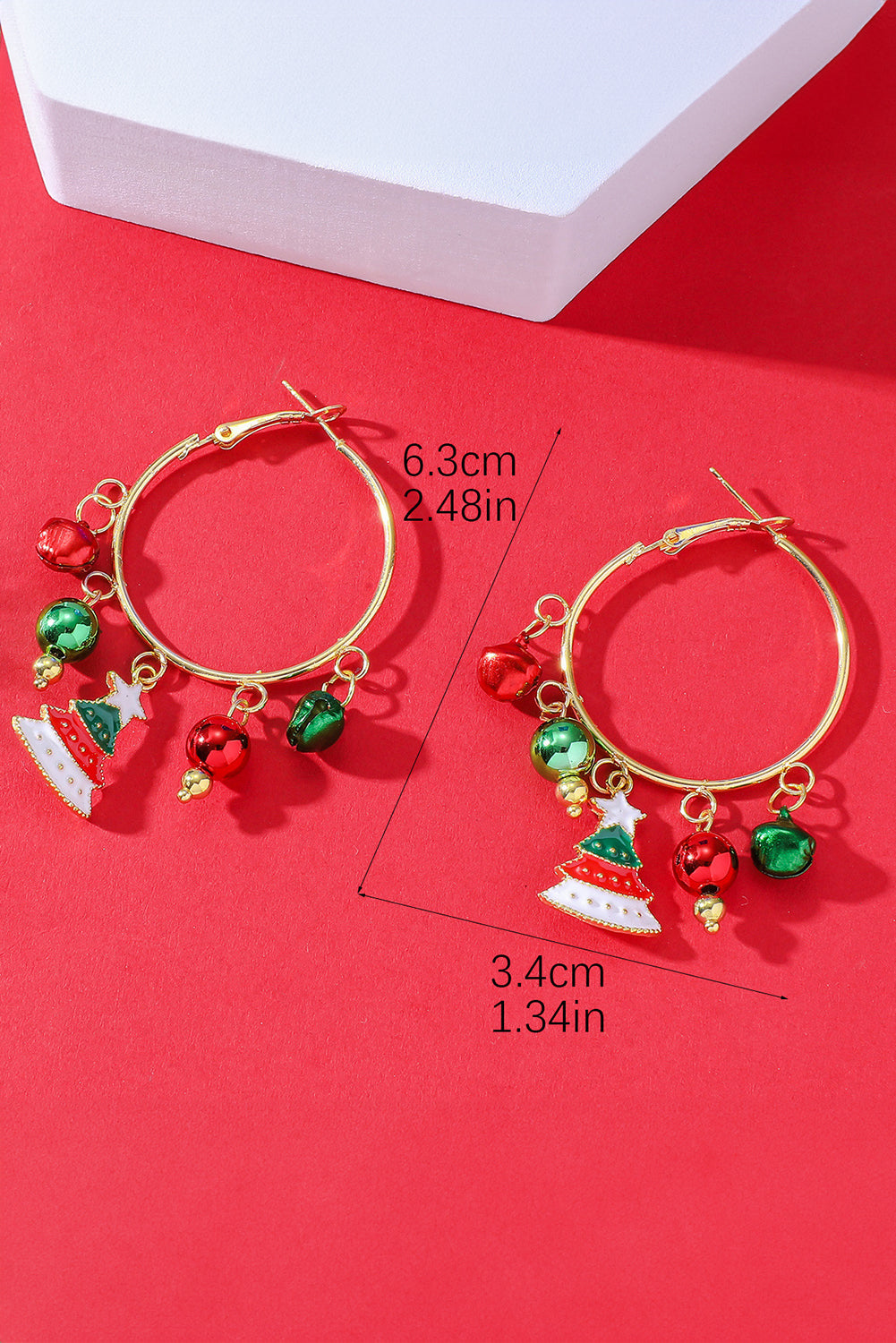 Aveuri-Black Friday Cyber ??Monday Christmas Gold Christmas Tree Bell Plate Alloy Hook Earrings