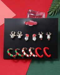 Aveuri-Black Friday Cyber ??Monday Christmas gifts6Pairs Christmas Elk Shaped Earrings Set