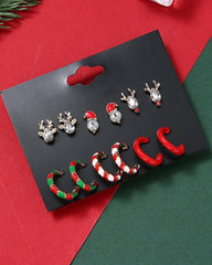 Aveuri-Black Friday Cyber ??Monday Christmas gifts6Pairs Christmas Elk Shaped Earrings Set