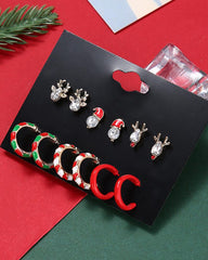 Aveuri-Black Friday Cyber ??Monday Christmas gifts6Pairs Christmas Elk Shaped Earrings Set