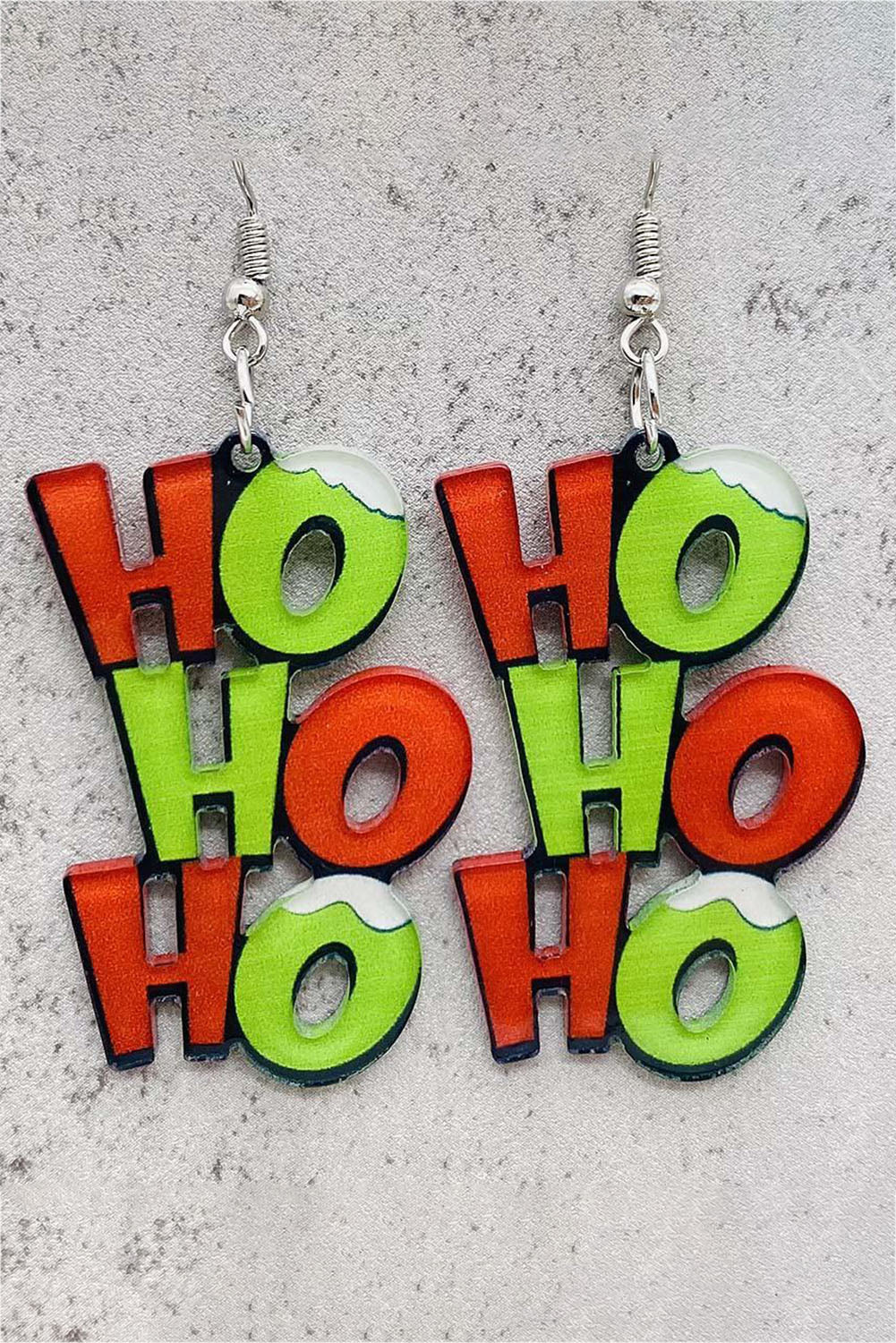 Aveuri-Black Friday Cyber ??Monday Christmas Green HO HO HO Dangle Christmas Earrings