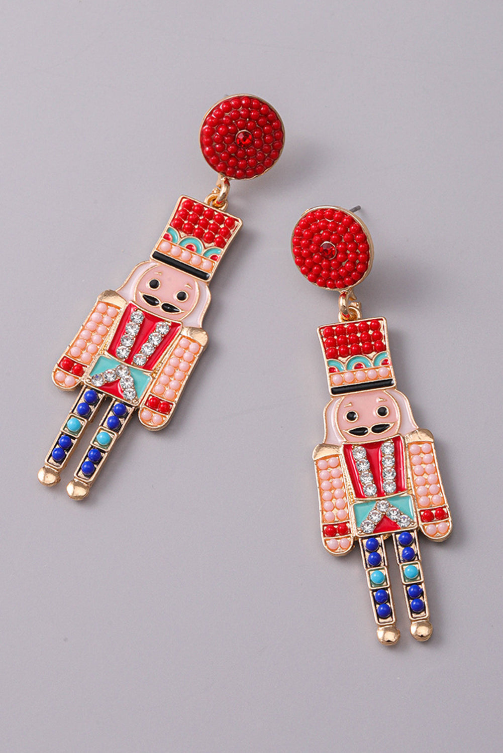 Aveuri-Black Friday Cyber ??Monday Christmas Racing Red Beaded Christmas Nutcracker Earrings