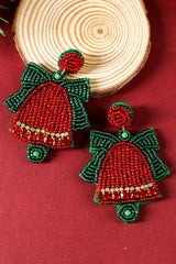 Aveuri-Black Friday Cyber ??Monday Christmas Racing Red Christmas Bell Beaded Drop Earrings