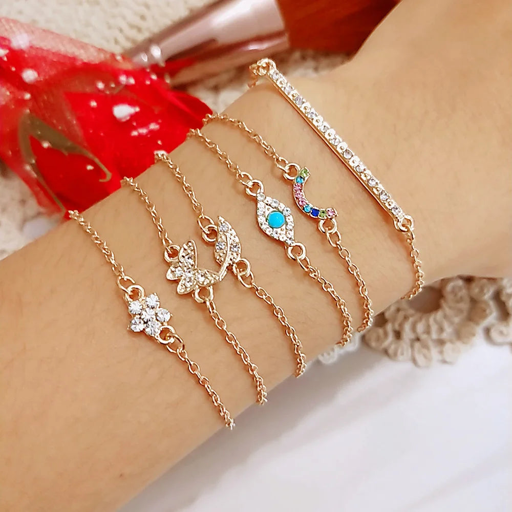 Aveuri-Christmas Gift New Year's Eve Gift Bohemian Handmade Rice Beads Bracelet Set For Women Sequins White Bead Chain Bangle Female Boho Jewelry Gift