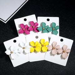 Aveuri-Christmas Gift New Year's Eve Gift Korean Cute Small flower Stud Earrings For women fresh and sweet Statement Earring Girl 2019 Fashion Jewelry