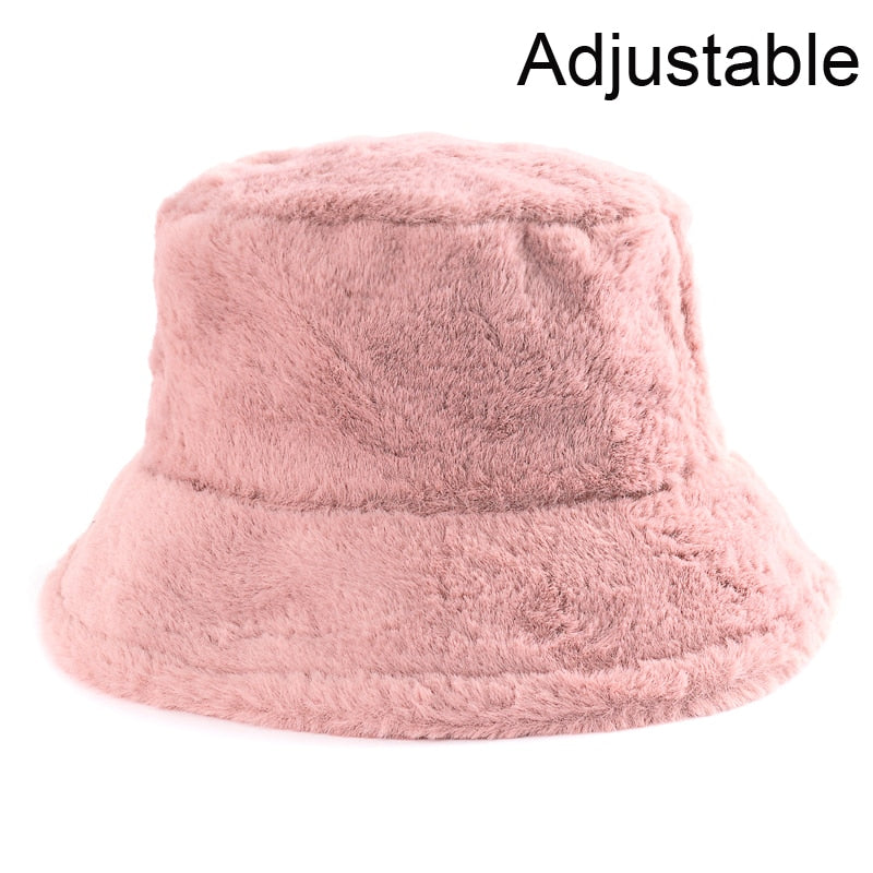 Aveuri Winter Cow Leopard Faux Fur Fluffy Bucket Hats Women Outdoor Warm Sun Hat Soft Velvet Furry Fisherman Cap Girl Fashion Panama