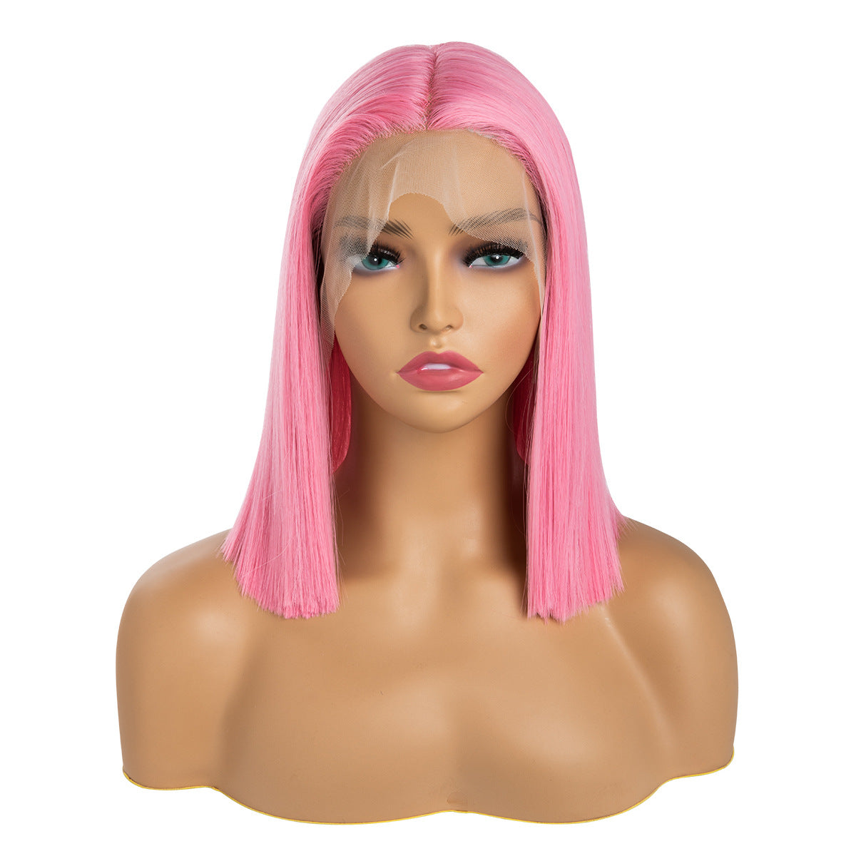 hair Wig Headgear Women's Mid-Length Hand-Woven Front Lace Rose Net Simulation Wig