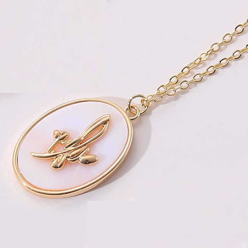 gold December Flower Birth Flower Birthday Shell Pendant Necklace Female Ins Style New Flower Clavicle Chain