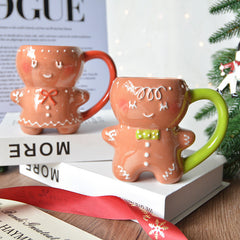 christmas aesthetic Christmas gifts idea Cute Chubby Doodle Ginger Cake Man Mug Couple Drinking Cup Christmas Decorations Gift Cyber Monday 2024