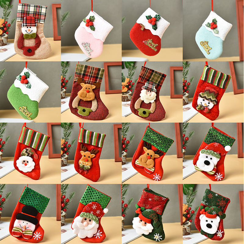 Black Friday Cyber ​​Monday Christmas Christmas Socks Candy Socks Christmas Tree Pendant Gift Bag for the Elderly Christmas Decoration Supplies