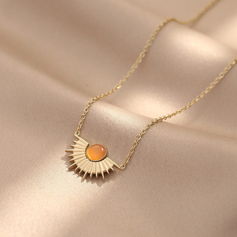 Aveuri-Christmas Thanksgiving Gifts Idea_Natural Stone Sun Flower Necklaces