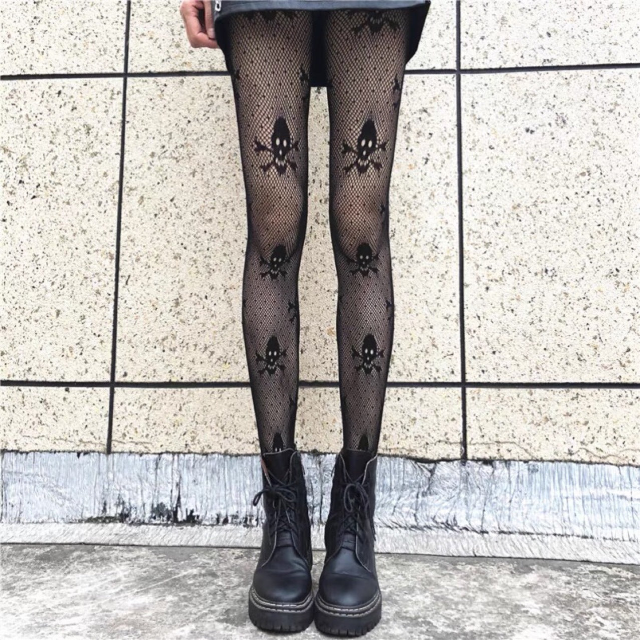 Black Friday Christmas Thanksgiving Gothic Fishnet Socks Starry Skull Dark Stockings Punk Women's Bottoming Pantyhose Ins Mesh Socks