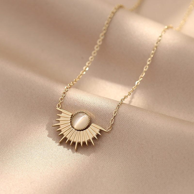 Aveuri-Christmas Thanksgiving Gifts Idea_Natural Stone Sun Flower Necklaces