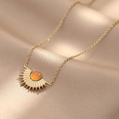 Aveuri-Christmas Thanksgiving Gifts Idea_Natural Stone Sun Flower Necklaces