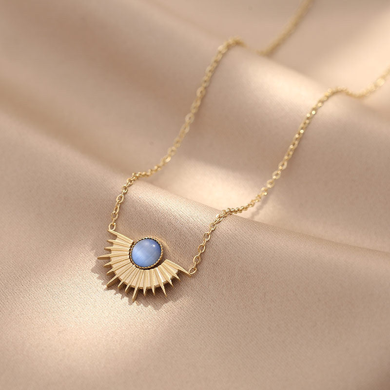 Aveuri-Christmas Thanksgiving Gifts Idea_Natural Stone Sun Flower Necklaces