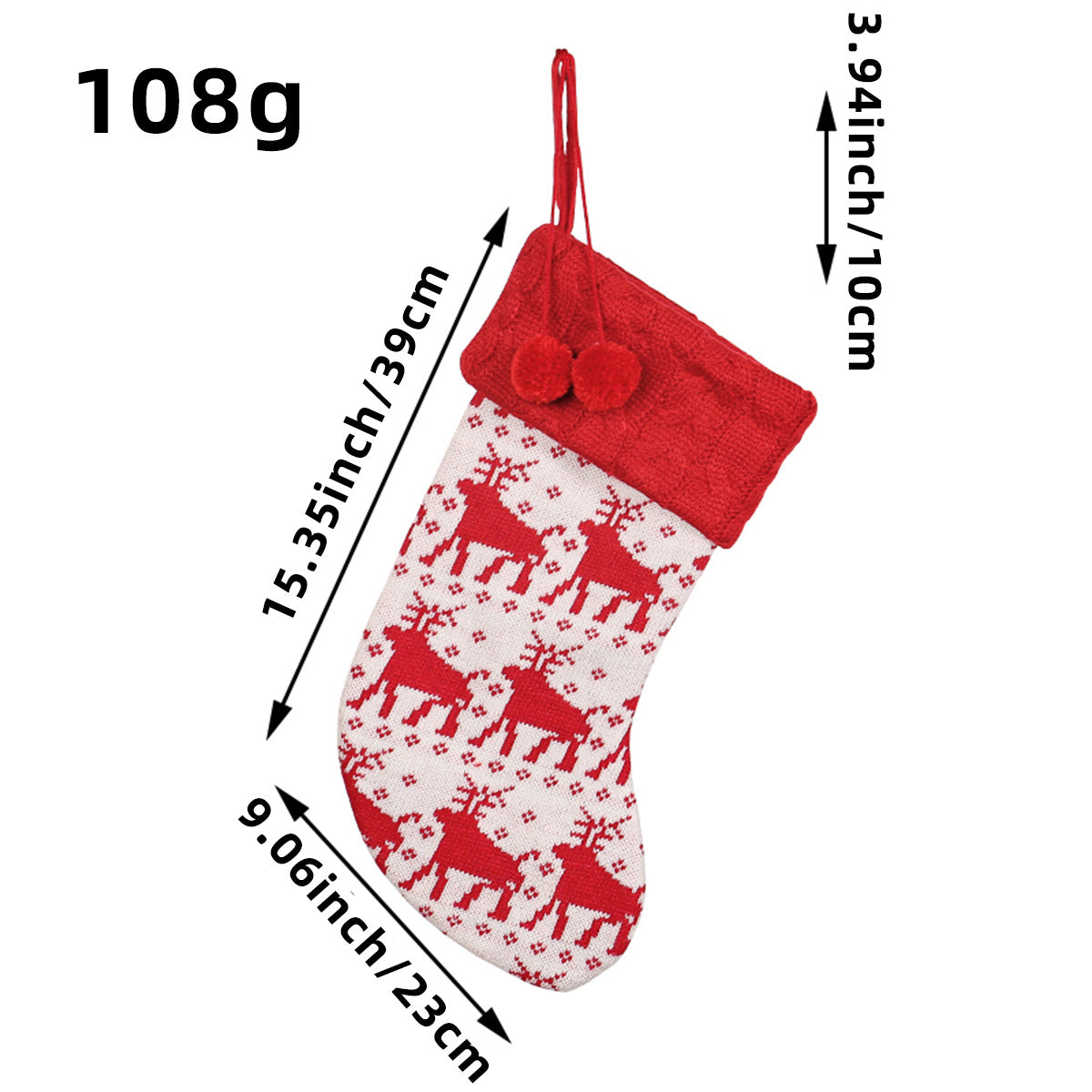 Black Friday Cyber ​​Monday Christmas Decorations Wool Socks Red and White Elk Gift Bag Children Gift Bag Knitted Christmas Socks