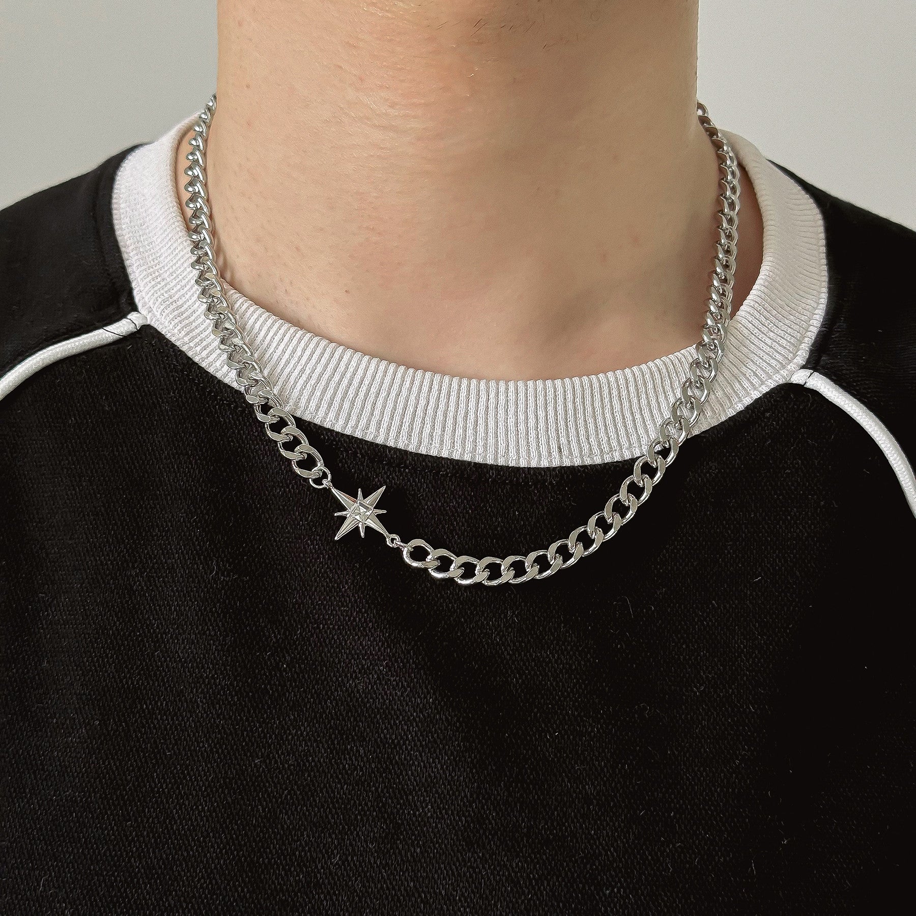 christmas outfit men Christmas gifts idea winter outfits 2024 Manxing Necklace Men's Trendy Light Luxury Niche Hip Hop Style Couple Boys Female Clavicle Chain