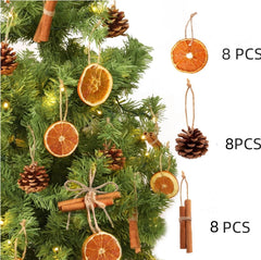 christmas tree aesthetic Christmas decorations Christmas Tree Decoration 24pcs Dried Flower Orange Slice Pine Cone Christmas Pendant DIY Decoration Cyber Monday 2024