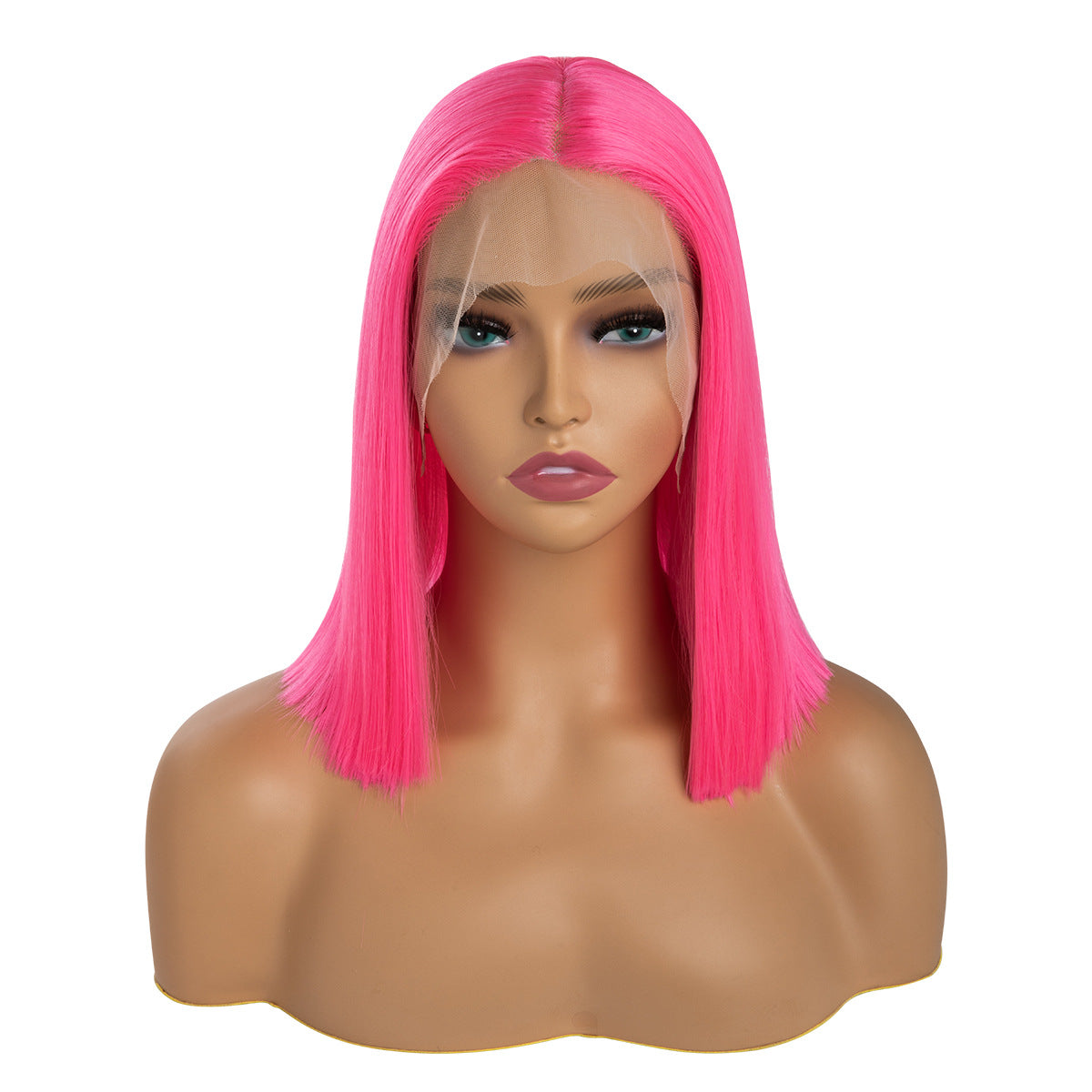 hair Wig Headgear Women's Mid-Length Hand-Woven Front Lace Rose Net Simulation Wig