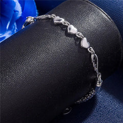 Aveuri Factory direct romantic heart chain 925 Sterling Silver Bracelets for women Wild fashion Wedding party Christmas gifts Jewelry