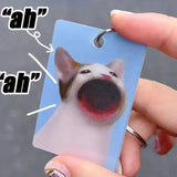 2024 Creative Pok Mouth Cat Shakes Key Chain for Women Dynamic Funny Personalized Keychains Acrylic Playful Funny Key Ring Kids