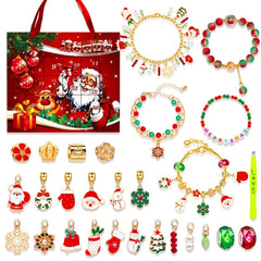 Aveuri-Christmas Gift idea Christmas Charm Bracelet for Kids,Jewelry Blind Box Handmade DIY 24 Grid Educational Puzzle Toys Exquisite Gift Box Set