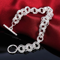 Aveuri New Street fashion 925 sterling silver fine circle Bracelets for women man charms Popular Wedding party gifts  Jewelry