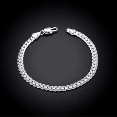 Aveuri Classic charms 5MM sideways chain 925 sterling silver Bracelets for man women Luxury Fashion jewelry Wedding party gifts