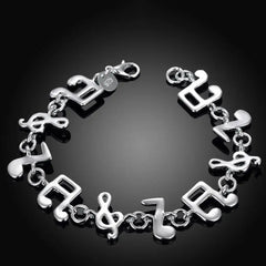 Aveuri Hot fine musical note chain 925 Sterling Silver Bracelets for women Wedding party girl student Christmas Gifts fashion Jewelry