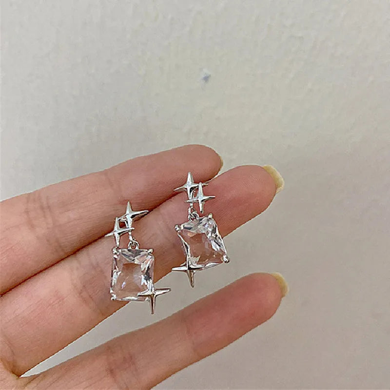 Aveuri-Christmas Thanksgiving  New Year's Eve Gift Irregular Liquid Metal Hollow Earrings Style Hip-Hop Punk Fashion Personality Long Earrings Ms Girl Travel Accessories