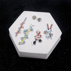 Aveuri Anime Demon Slayer Brooch Enamel Kimetsu no Yaiba Sword Pins Weapon Badge Fans Cosplay Souvenir Props Backpack Jewelry Gift