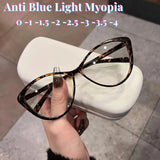 New Fashion Vintage Gradient Eyeglasses For Nearsightedness Anti Blue Light Myopia Unique White Legs Cat Eye Glasses Frame
