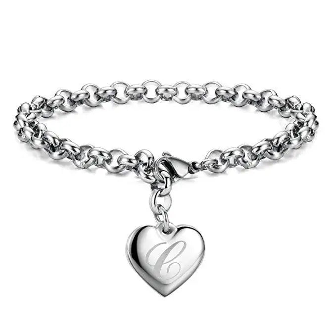 Aveuri New 925 Sterling silver noble Heart 26 Letteres chain Bracelets for women Fashion Designer brand party wedding Jewelry gifts