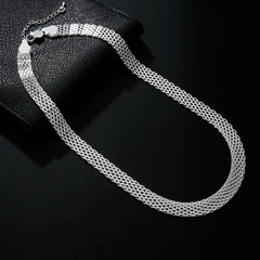 Aveuri Original designer 925 sterling silver fine Net chain Bracelets necklaces for women fashion party wedding engagement jewelry sets