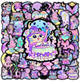 10/50pcs Cartoon Gothic Horror Stickers Pack Cute Halloween Anime Aesthetic Graffiti Decals for Kids Scrapbooking Luggage Laptop